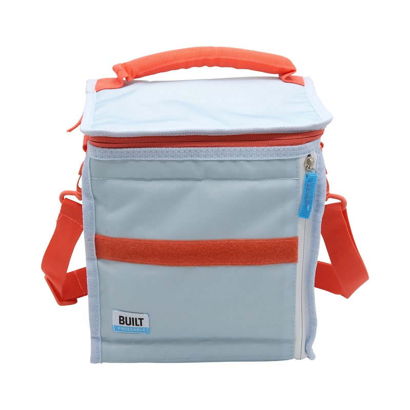 BUILT IceHouse Gel Cube Polyester Freezable Lunch Tote - Ice Blue Living Coral
