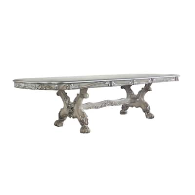 Anastasia Vintage Bone White Removable Leaf Dining Table