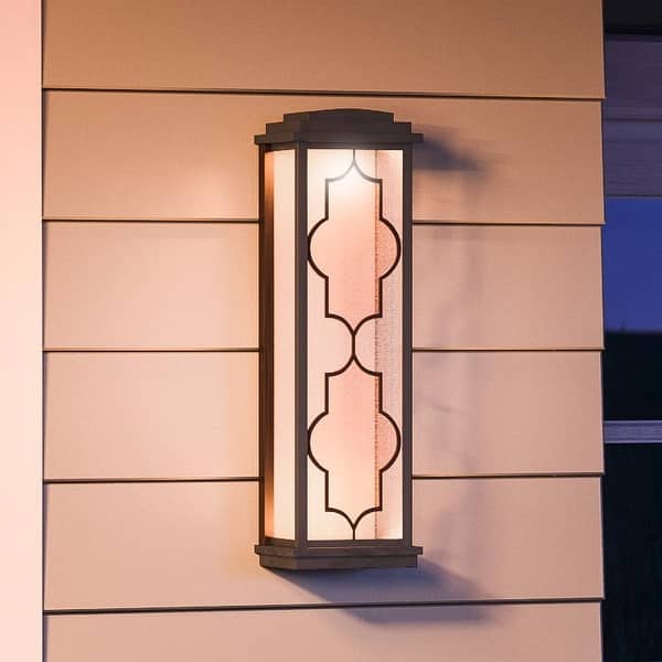 slide 2 of 7, Luxury Rectangular Wall Sconce, 22H x 6.75"W, with Craftsman Style, Architectural Bronze, by Urban Ambiance