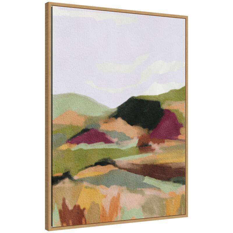Kate and Laurel Sylvie Dreamy Landscape Framed Canvas by Nikita Jariwala - 28x38 - Natural