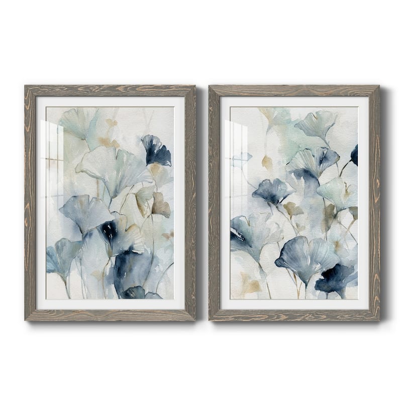 Indigo Ginkgo I-Premium Framed Print - Ready to Hang - 23.5X31.5 - Grey