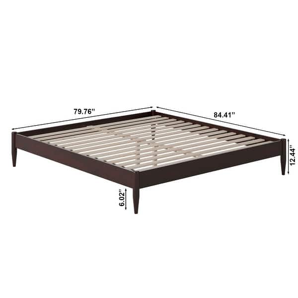 dimension image slide 16 of 20, AFI Pasadena Basic Platform Bed Frame
