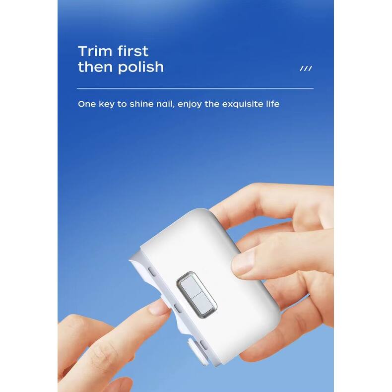 Electric Cordless Polishing Nail Clipper for Dead Skin Removal Nail - White