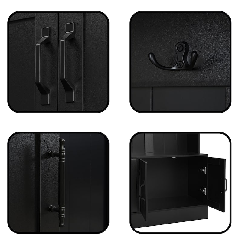 4-in-1 Entryway Bench with 6 Cabinets Shoe Storage for Hallway