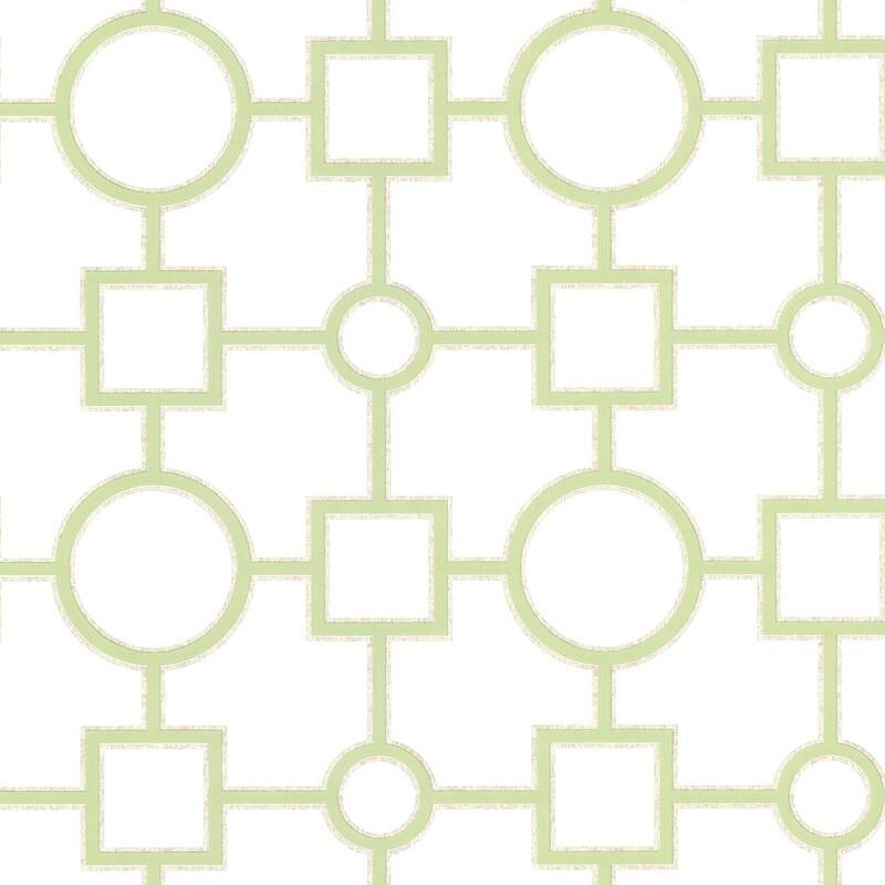 Brewster Geometric Green Geovine Wallpaper - 20.5in x 396in x 0.025in