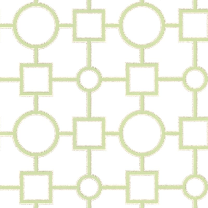 Brewster Geometric Green Geovine Wallpaper - 20.5in x 396in x 0.025in