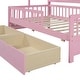 preview thumbnail 32 of 31, Wooden Twin Size House Bed with 2 Drawers,Kids Bed with Storage Shelf, Gray