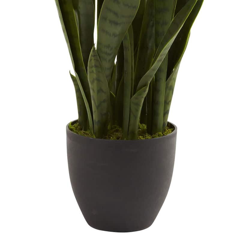 Tall Indoor Plant with Planter - 35" Decorative Green Foliage for Home Office Decor - 2.92ft.