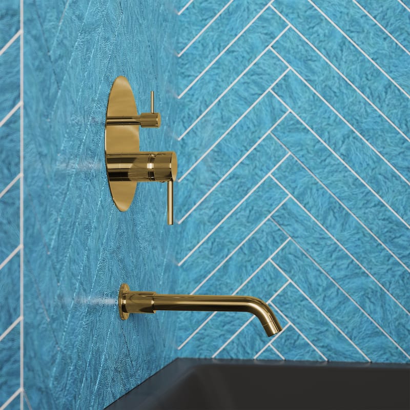 Ivy Single-Handle 1-Spray Tub And Shower Faucet In Brushed Gold (Valve Included) - 17.5" x 11.88" x 5.88"