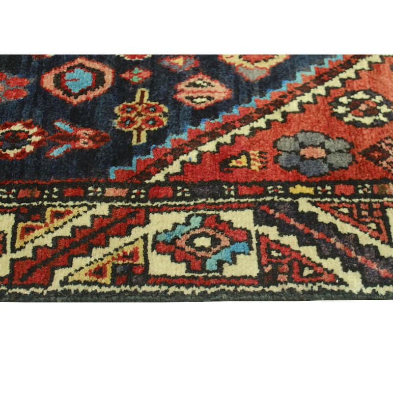 Fine Vintage Distressed Zere Navy/Rust Runner - 3'0" x 8'5"