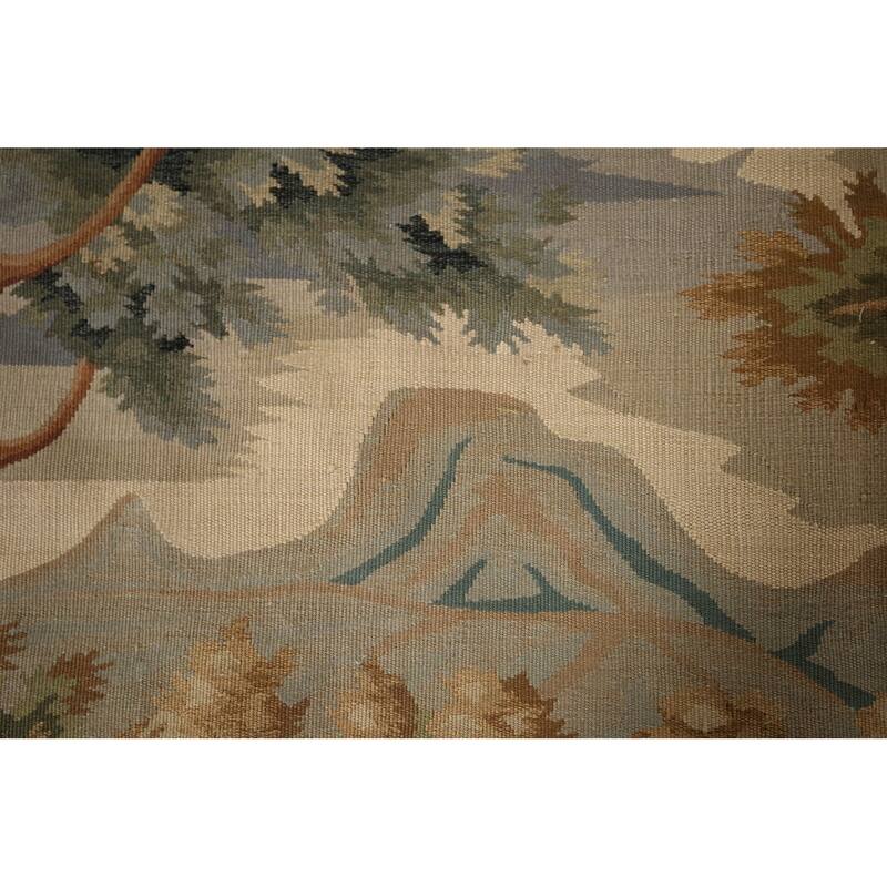 Hand Woven Oriental 100% Wool Carpet Traditional Pictorial Beige & Ivories Tapestries Area Rug - 5' 11'' X 4' 9''