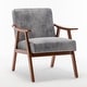 preview thumbnail 26 of 83, Homy Casa Mid-Century Modern Accent Chair, Solid Wood Frame, Extra-Thick Backrest, Wingback Lounge Chair Indoor Grey - Fabric