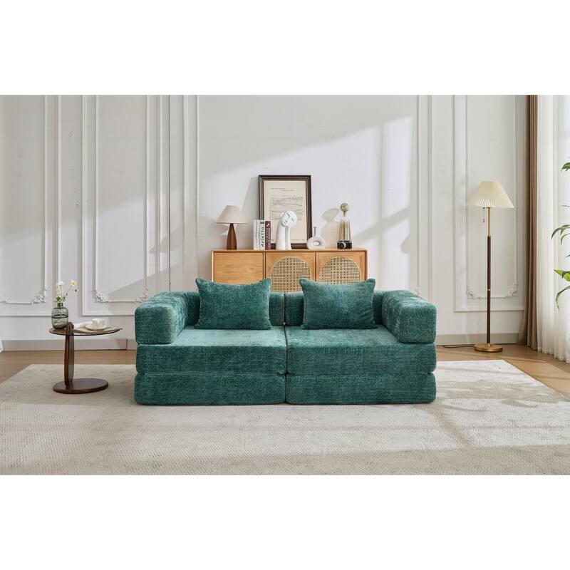 Compression Sofa,Convertible Floor Sofa Bed with Fixed-Shape Frame