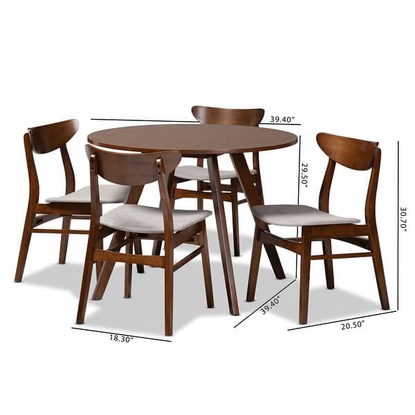 dimension image slide 0 of 2, Philip Mid-Century Modern Transitional 5-Piece Dining Set