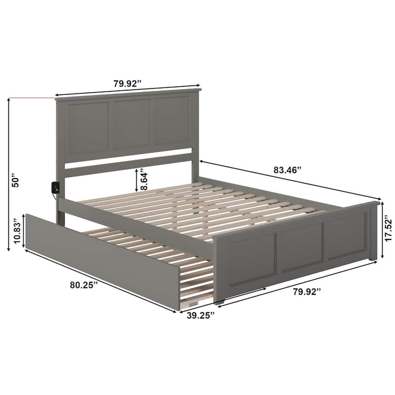 AFI Madison Platform Bed with Matching Footboard & Trundle