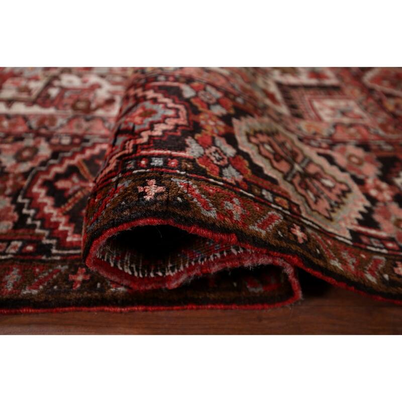 Blue Heriz Vintage Persian Area Rug Handmade Wool Carpet - 9'3" x 12'10"