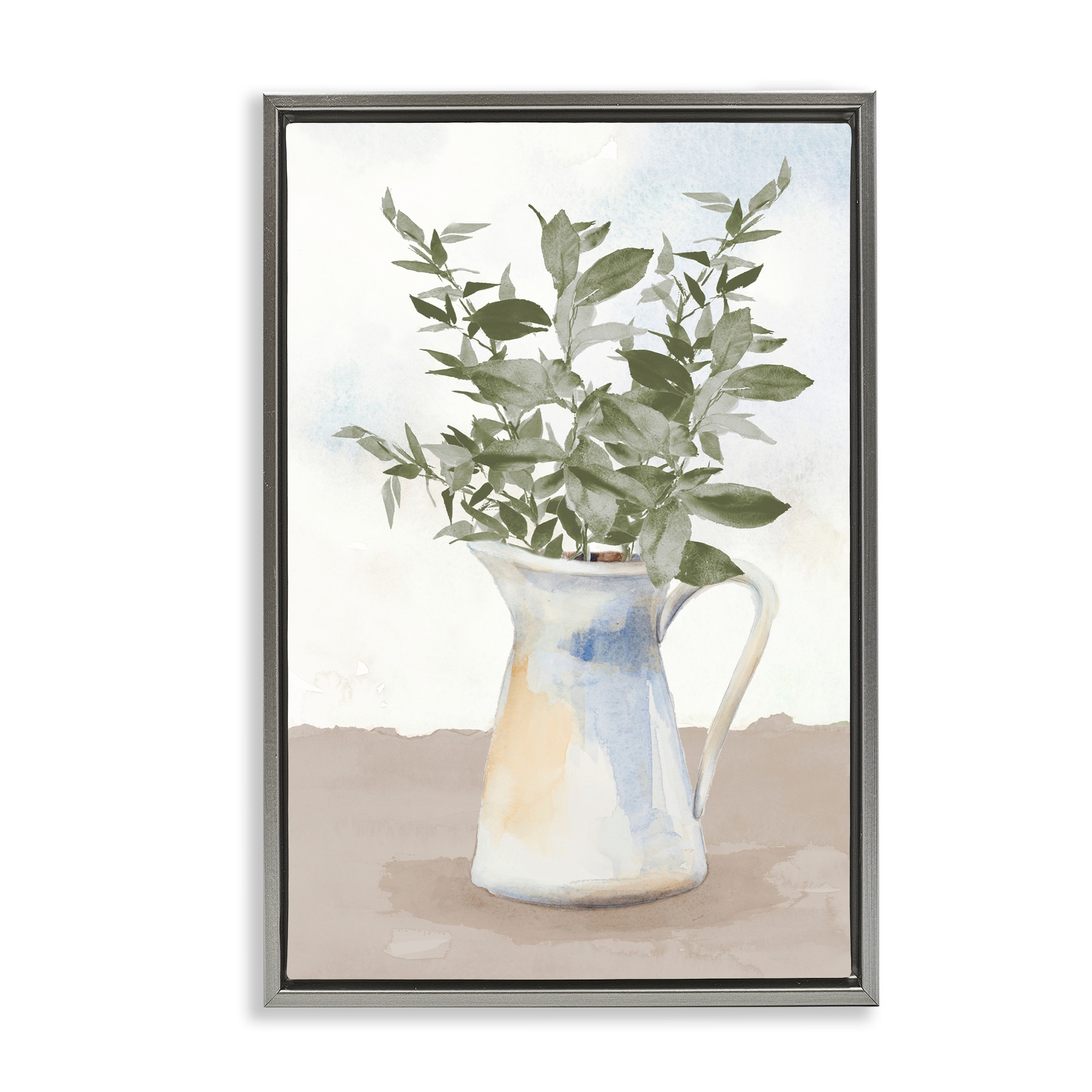 Stupell Eucalyptus Botanicals Vase Framed Floater Canvas Wall Art Design By Lanie Loreth