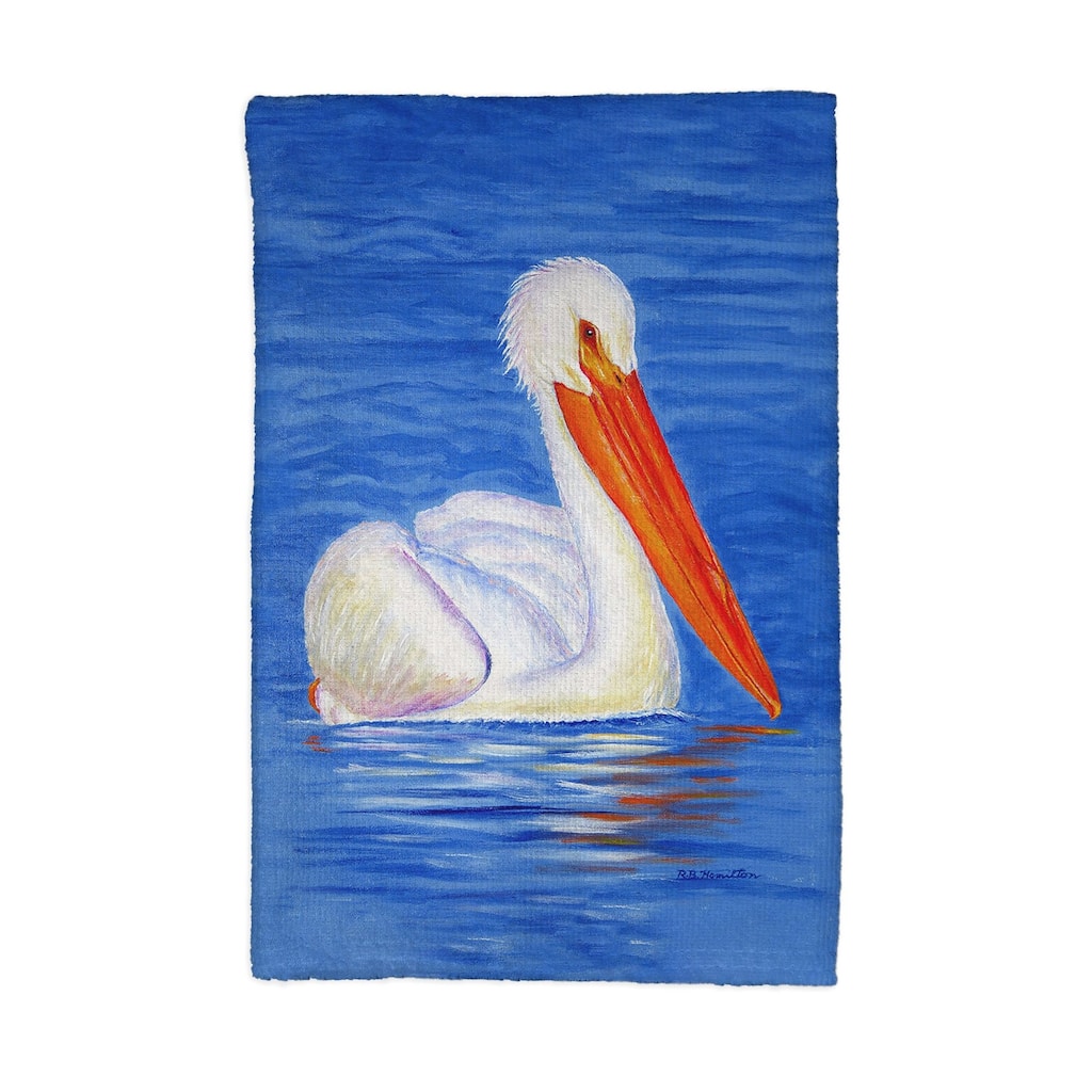 White Pelican Portrait Kitchen Towel - 16x25