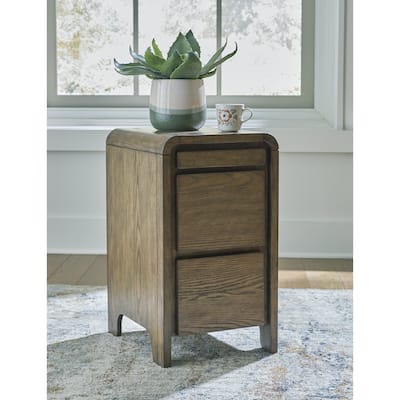 Signature Design by Ashley Jensworth Brown/Beige Accent Table - 14" W x 17" D x 25" H