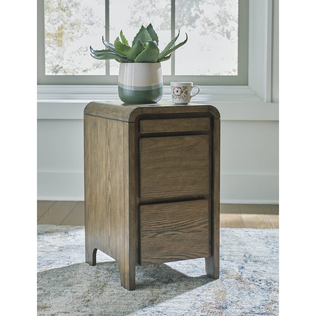 Signature Design by Ashley Jensworth Brown/Beige Accent Table - 14" W x 17" D x 25" H