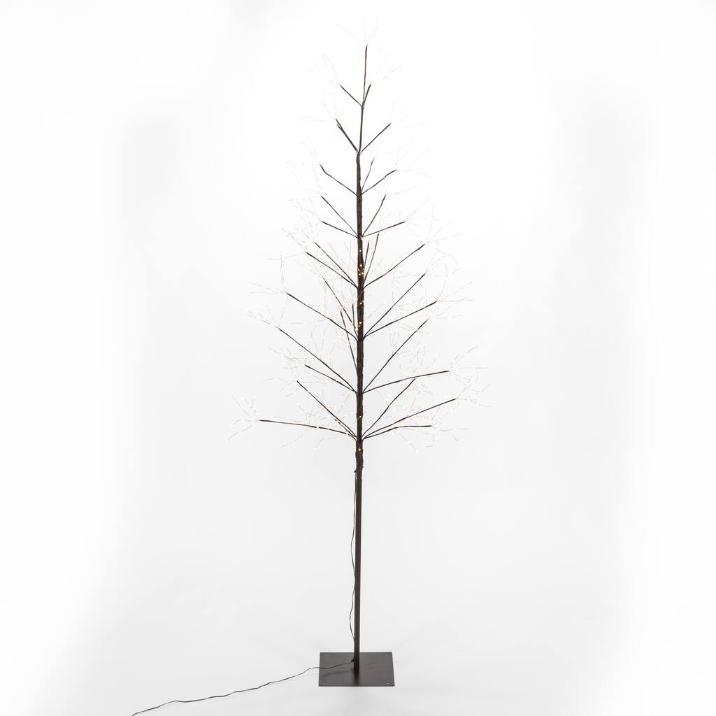 7 Foot Tall Brown Glowing Lighted Tree, Micro LEDs