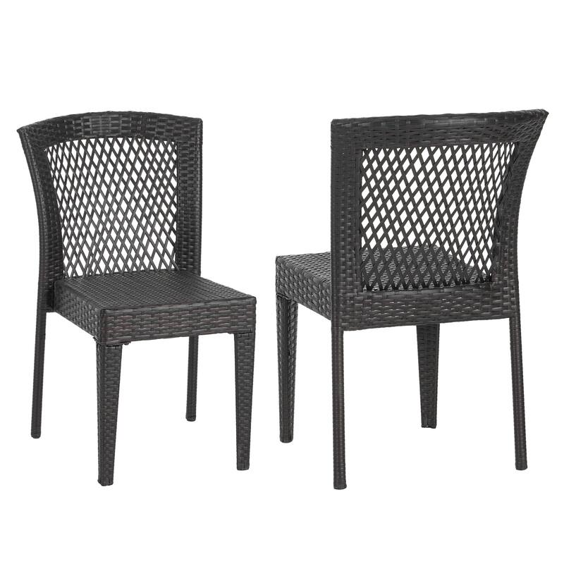 Modern Stackable Outdoor Chairs Set of 2