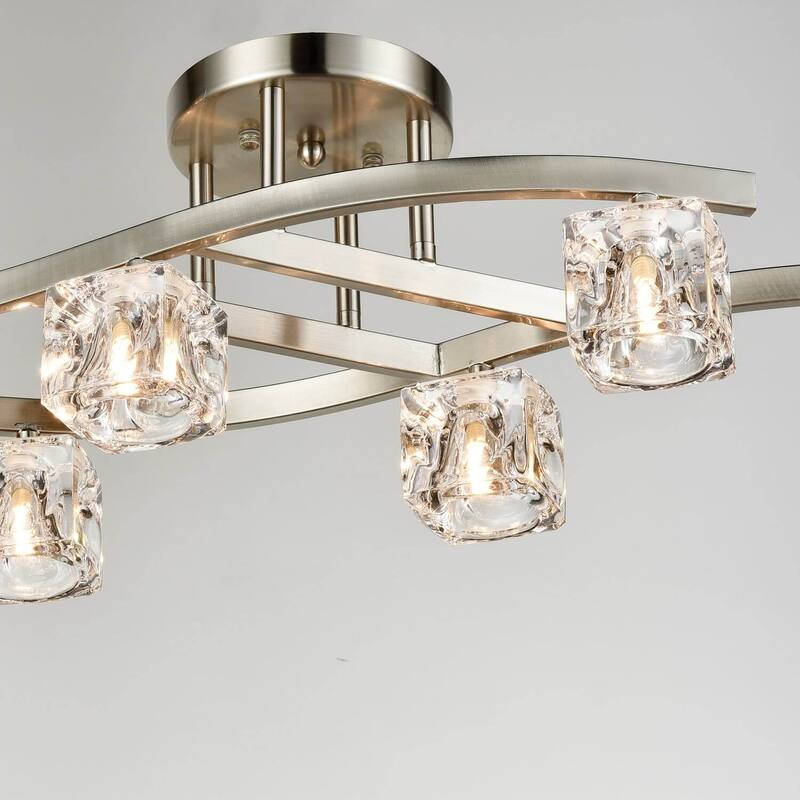 Frascati Modern Crystal Semi-Flush Ceiling Lights 6 Light