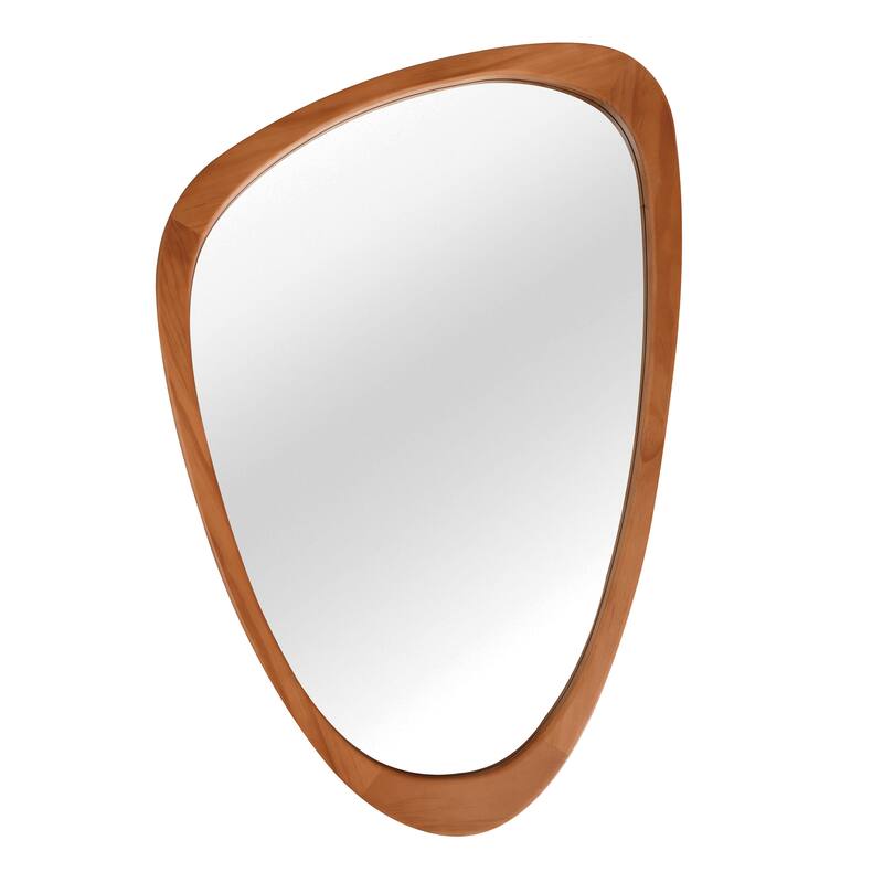24"x36" Irregular Solid Wood Frame Decorative Mirror,For Bedroom, Bathroom, Living Room, Entryway