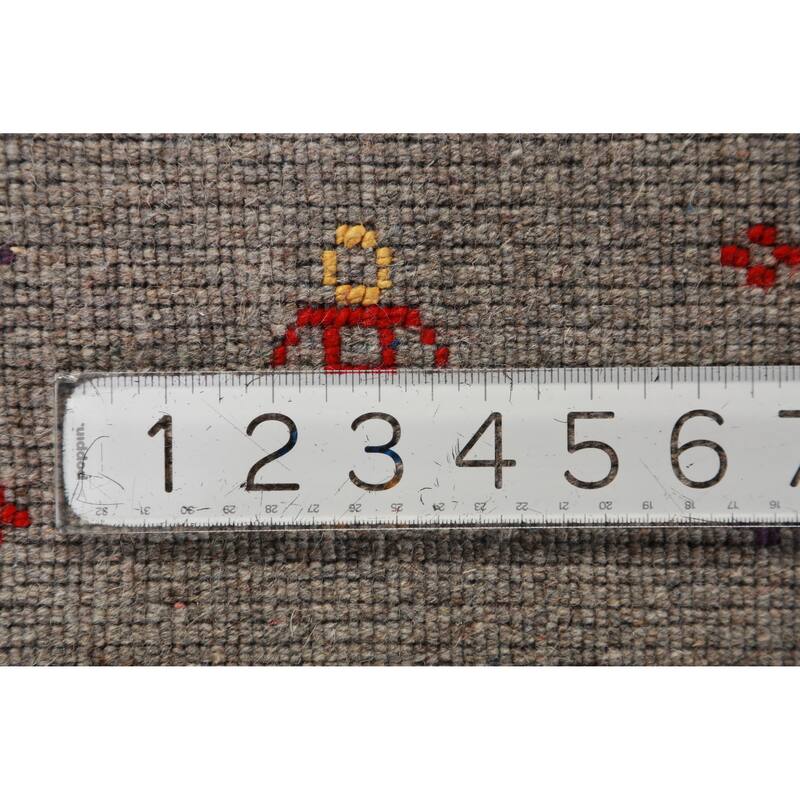 Tribal Gabbeh Indian Area Rug Hand-Knotted Living Room Wool Carpet - 9'2" x 11'11"