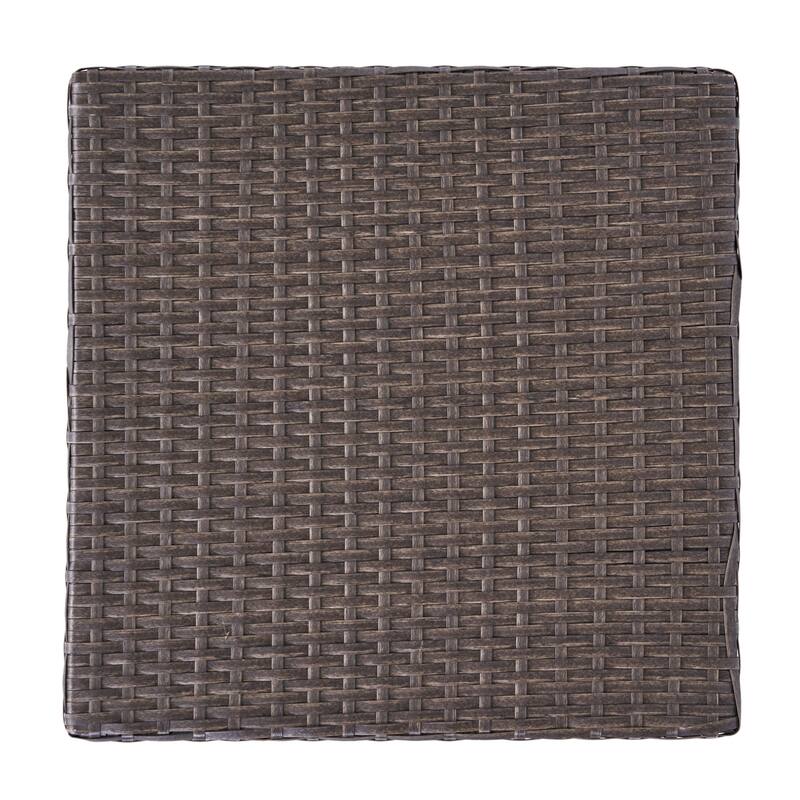 18" Modern Square Accent Table with Long-Lasting Woven Finish for Living Room
