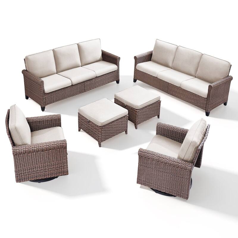 Pocassy Outdoor Sofa Swivel Chairs Patio Chair Funiture Set