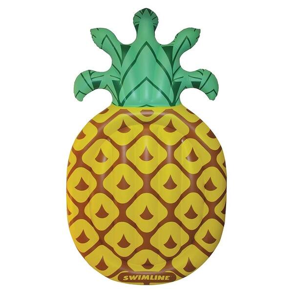 slide 2 of 7, Swimline Jumbo 88" x 50" Inflatable Tropical Pineapple Pool Float Island Lounger - 3