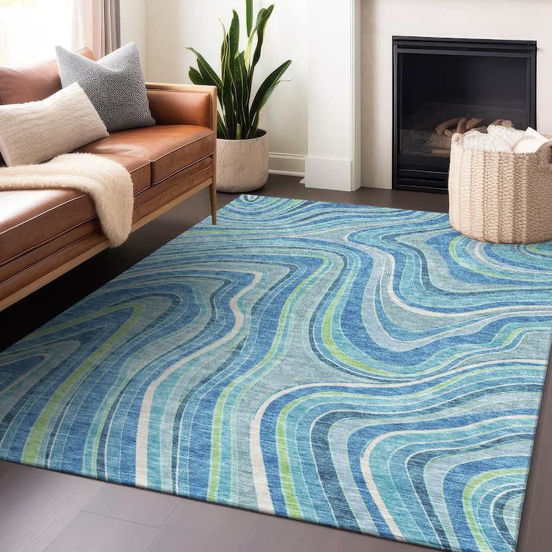 Premium Washable Super Soft Modern Waves Mayfield Rug