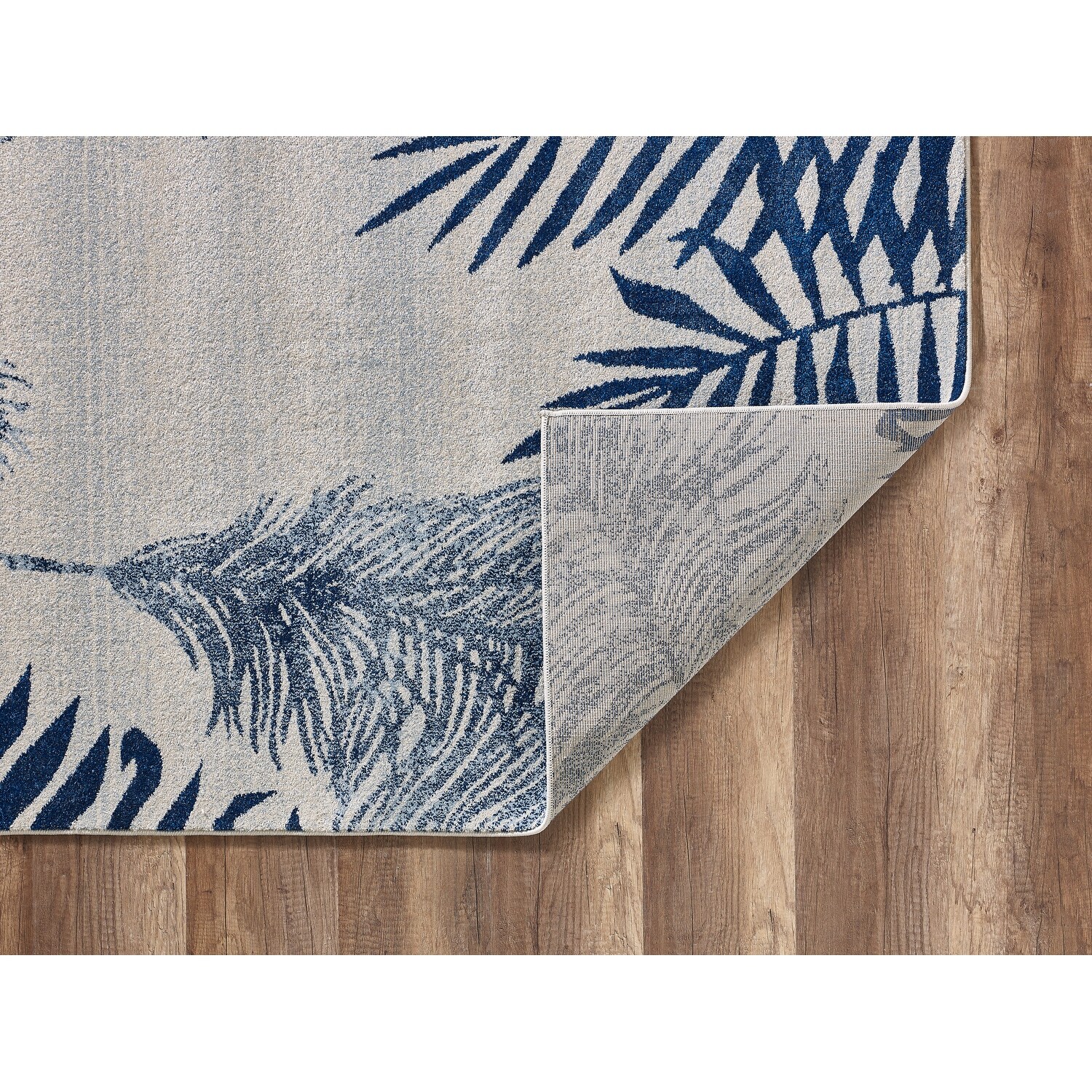 Domani Seaside Lighthouse Rug, Polypropylene, Muted Blues - Bed