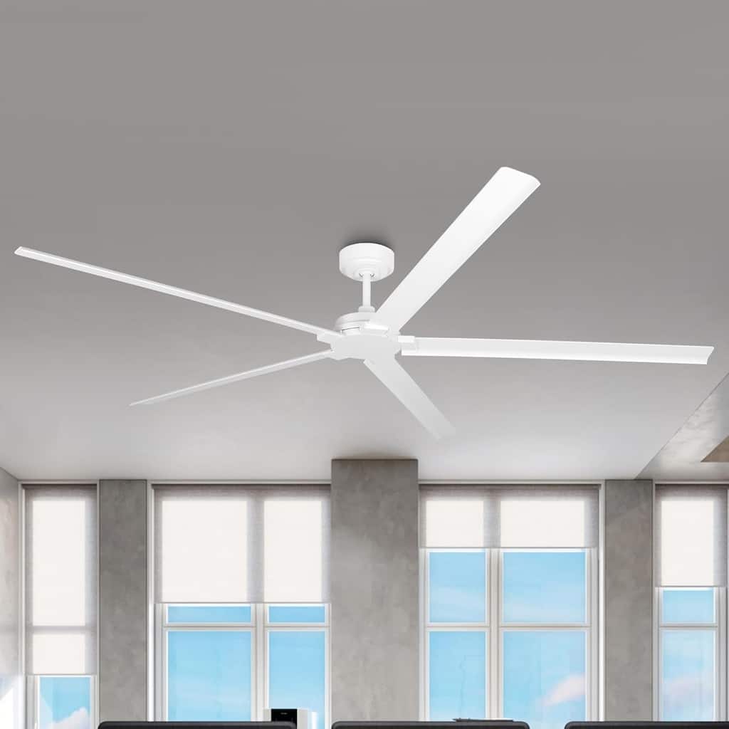 Ceiling Fan 72" Industrial 5-Blade White IPX4 Outdoor Use