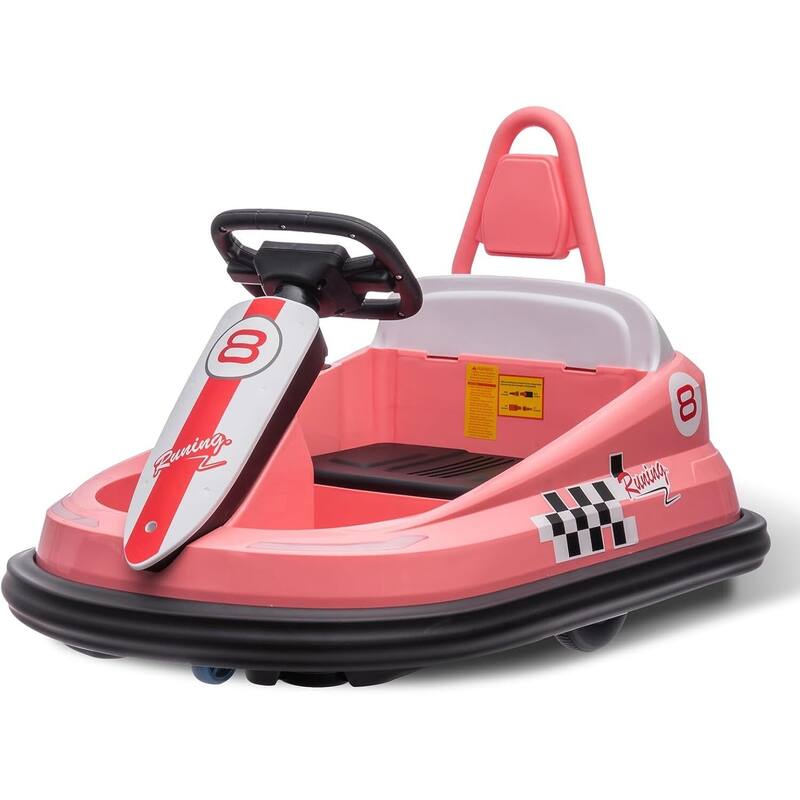 6V Electric Ride On Toy Bumper Car for Kids 1.5-6 Years Old - Pink