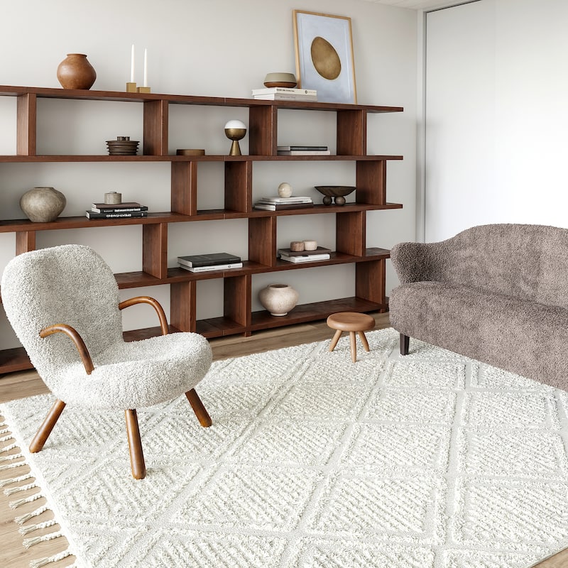 Balboa Textured Tile Area Rug - 5'3" x 7'6" - Ivory