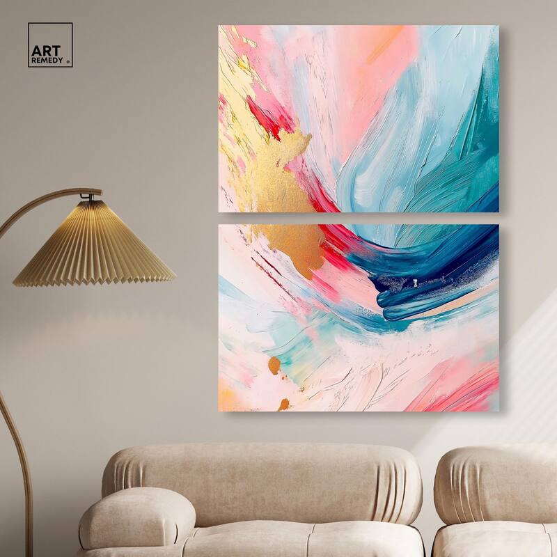 Burst of Energy Canvas Set of 2 by Art Remedy, Gallery Wrapped