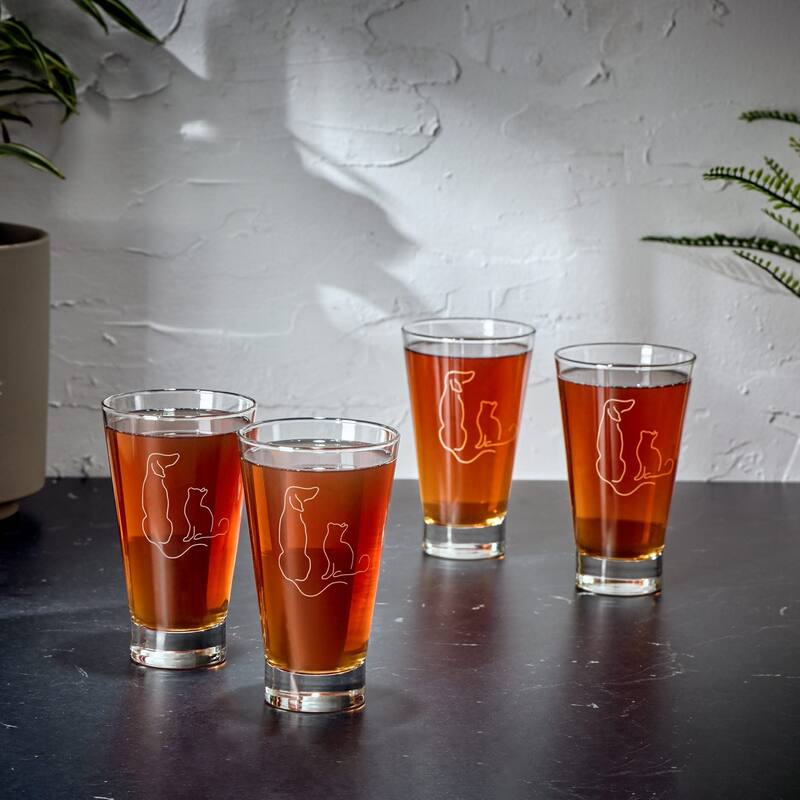 Libbey Modern Pets BFF's Tumbler Drinking Glasses, 14 ounce, Set of 4 - Set of 4