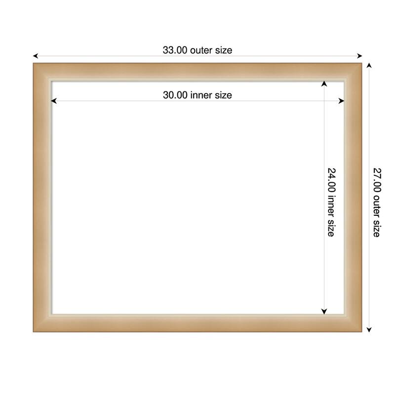 Amanti Art Eva Black Silver Narrow Framed Dry Erase Magnetic Board - 33 x 27 in - Eva Ombre Gold Narrow