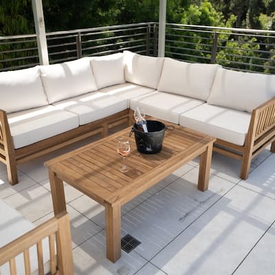 Nordic Teak Natural Wood Indoor/Outdoor Coffee Table - 47" - 47.24" L x 27.55" W x 19.68" H