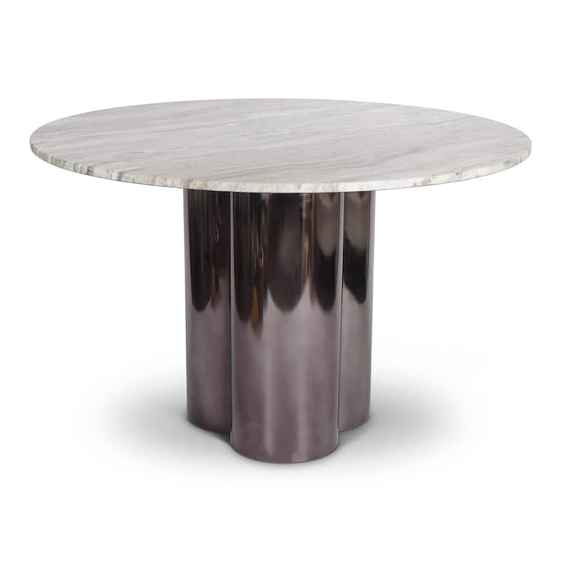 Marbelle - Martie 48" Dining Table - Toronto Sand Marble Finish - Toronto Sand Marble