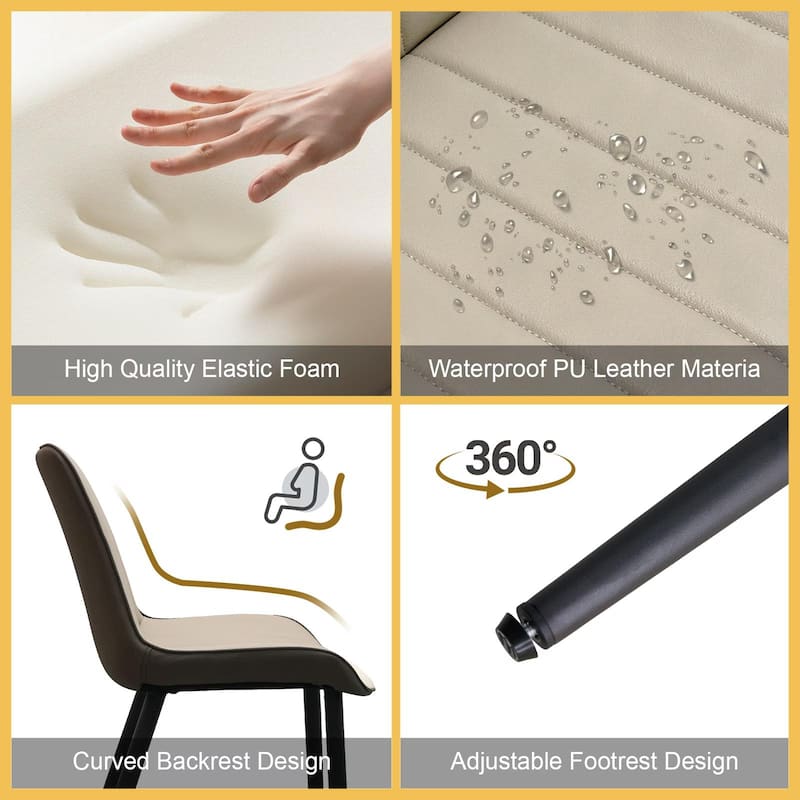 Padded Chair khaki Side Chair Set of 6 Dining Chair Vanity Chair Accent Chair Reception Chair with Metal Legs