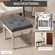 preview thumbnail 6 of 14, HOMCOM 15.75" Vintage Ottoman, Tufted Foot Stool with Upholstered Seat, Rustic Wood Legs for Bedroom, Living Room