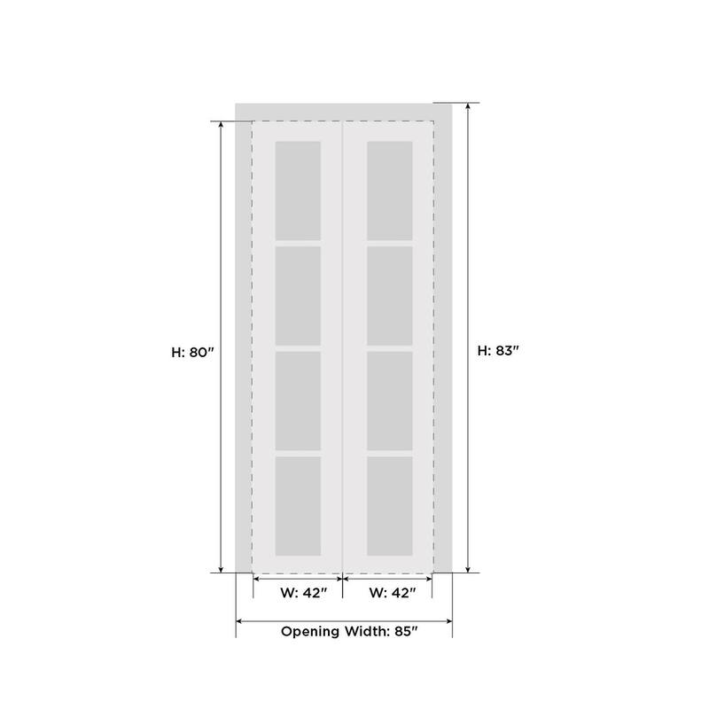 SartoDoors Lucia 2555 | Closet Door Bi-fold Door | Solid Wood w/ Glass | Hardware Set | 18x80, Matte Black Bedroom Door