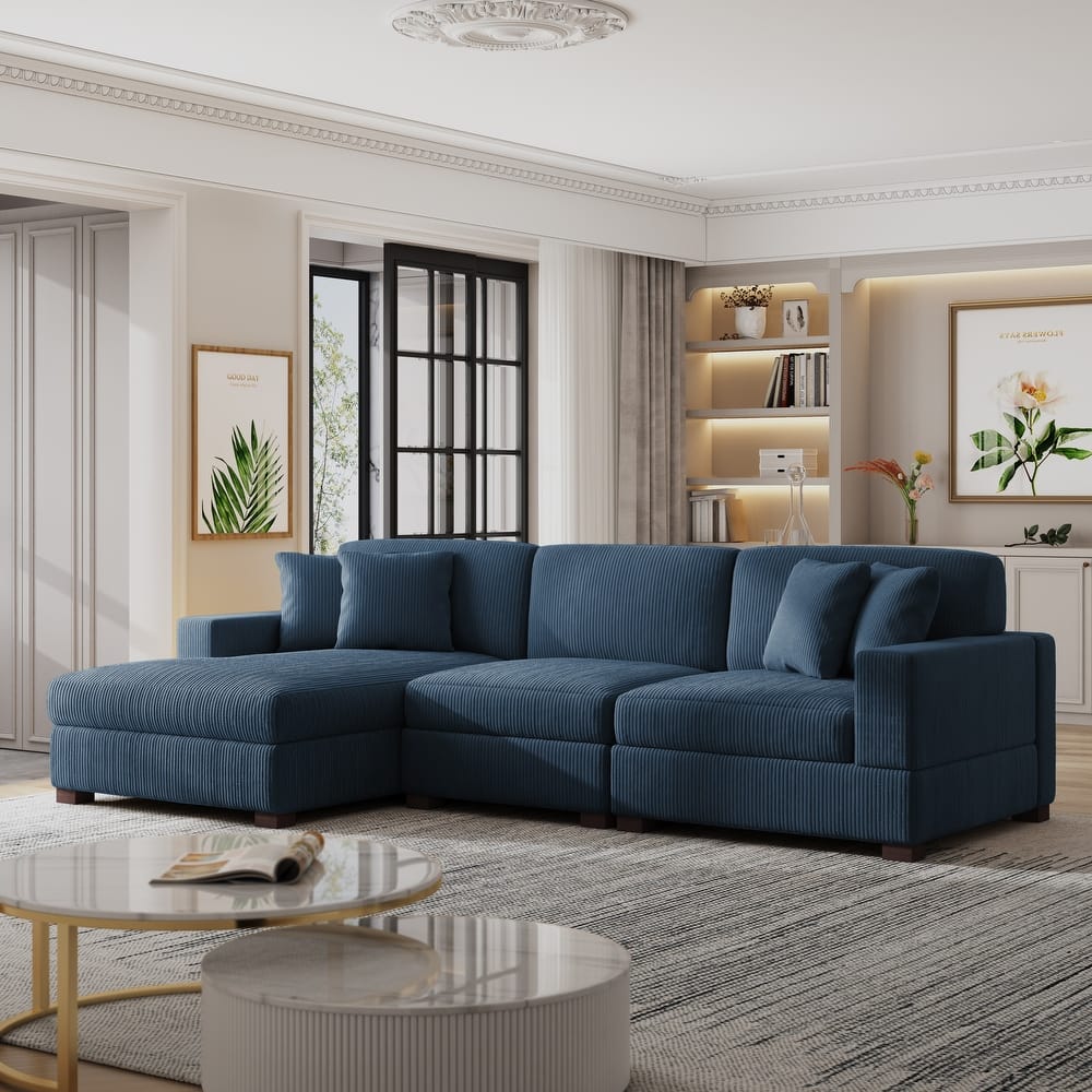 Modern Oversized Modular Sectional Sofa Set With Pillows