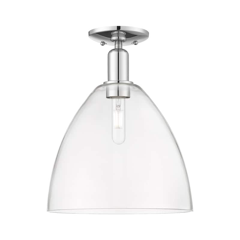 Innovations Lighting 716-1C-15-12 Bristol Semi-Flush Bristol 12" Wide - Polished Chrome / Clear