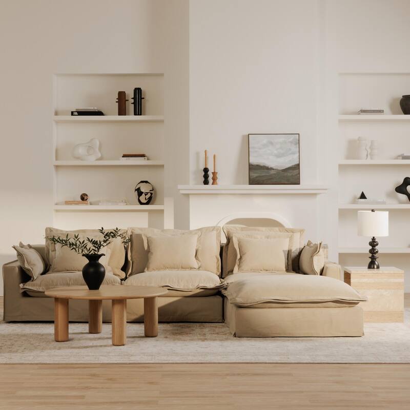 NADAAL STUDIOS Morgan, Ottoman With Livesmart Performance Fabric
