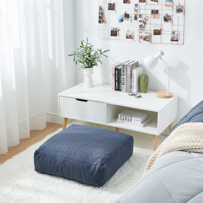 Rainha® Cozy Square Floor Pillow by DormCo - Blue