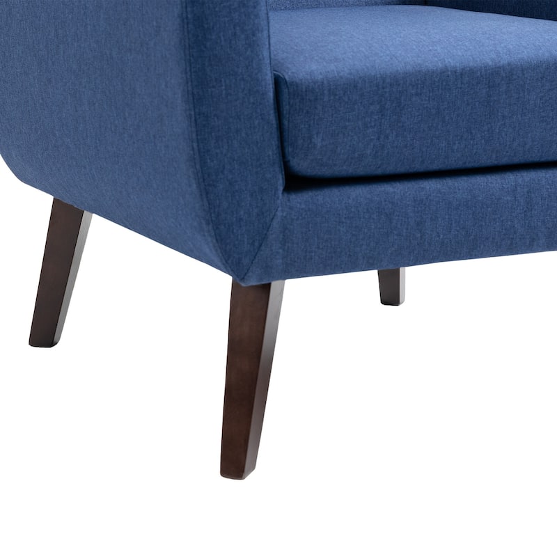 2 Set Modern Tufted Linen Upholstered Accent Chair Faux Leather Armchair